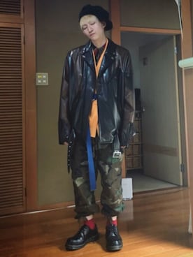 「IKUMI（イクミ）のアイテム（ジャケット/アウター）」を使った、みっきーさん（メンズ・166cm）の春コーディネート