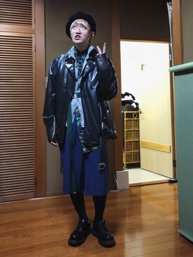 「SPINNS（スピンズ）のアイテム（ハンチング/ベレー帽）」を使った、みっきーさん（メンズ・166cm）の春コーディネート