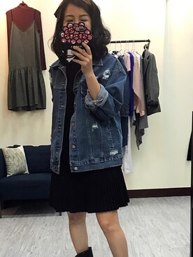 「老maryのアイテム（ジャケット/アウター、ブルー系）」を使った、老Mary さん（レディース・160cm）の秋コーディネート