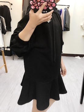 「老Maryのアイテム（ワンピース、ブラック系）」を使った、老Mary さん（レディース・160cm）の秋コーディネート