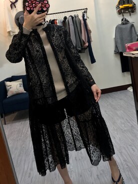 「老Maryのアイテム（ジャケット/アウター、ブラック系）」を使った、老Mary さん（レディース・160cm）の冬コーディネート