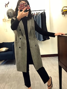 「老Maryのアイテム（ジャケット/アウター、ブラウン系）」を使った、老Mary さん（レディース・160cm）の冬コーディネート