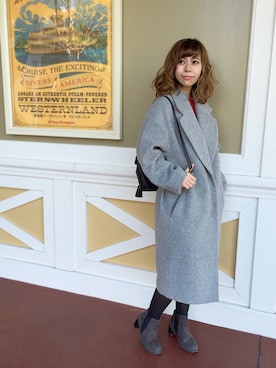 「willselection」｜「アイテム（チェスターコート）」を使った、maimainsさん（レディース・161cm）の冬コーディネート
