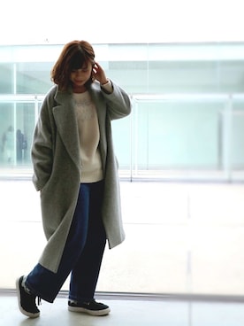 「willselection」｜「アイテム（チェスターコート）」を使った、maimainsさん（レディース・161cm）の冬コーディネート