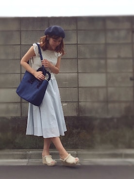 「BSTR」｜「アイテム（ハンチング/ベレー帽）」を使った、maimainsさん（レディース・161cm）の夏コーディネート
