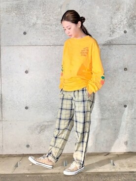 シェフパンツ チェック1 を使ったレディース人気ファッションコーディネート Wear