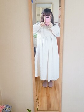 「Samansa Mos2（サマンサ モスモス）のアイテム（ワンピース、ホワイト系）」を使った、mii1112さん（レディース）の冬コーディネート
