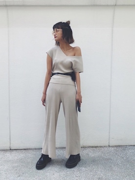 「AMAIL（アマイル）のアイテム」を使った、aiinoshimaさん（レディース・166cm）の春コーディネート