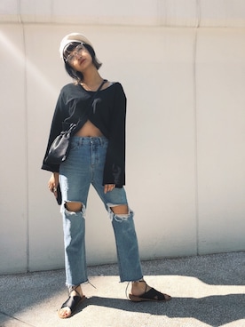 「AMAIL（アマイル）のアイテム」を使った、aiinoshimaさん（レディース・166cm）の春コーディネート