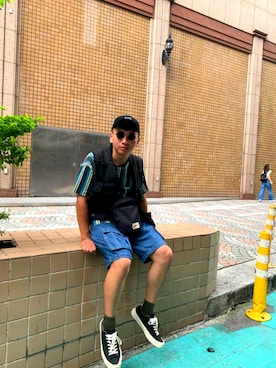 「AGEのアイテム」を使った、安安您好さん（メンズ・170cm）の夏コーディネート