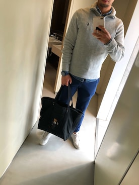 「Ralph Lauren」｜「アイテム（スウェット）」を使った、Teruya Nikaidoさん（メンズ・175cm）の春コーディネート