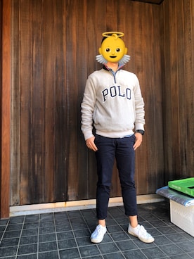 「Ralph Lauren」｜「アイテム（スウェット）」を使った、Teruya Nikaidoさん（メンズ・175cm）の秋コーディネート