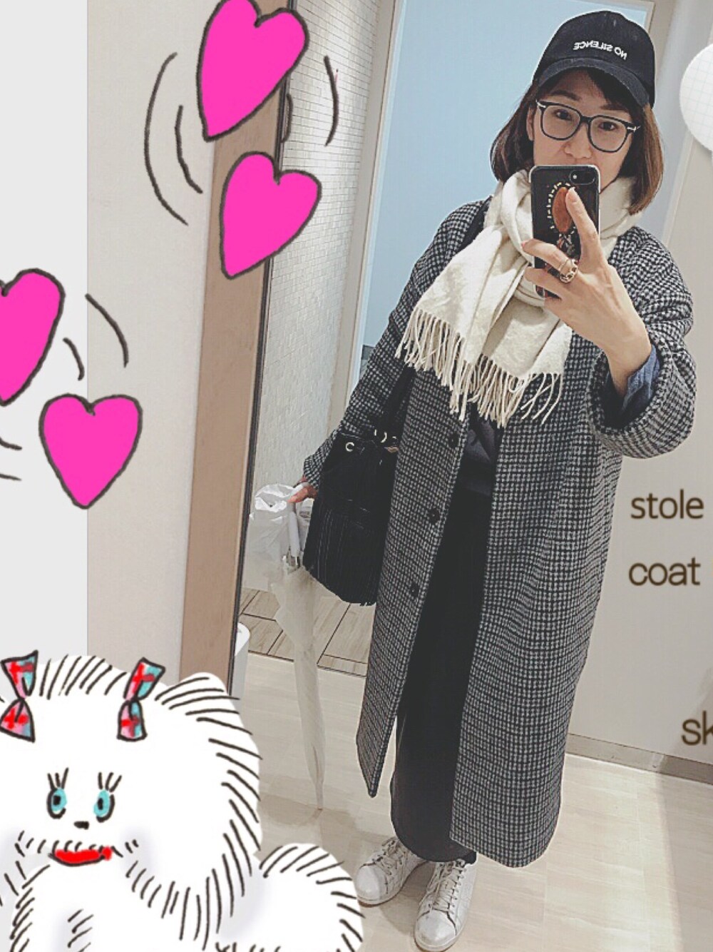「GUのアイテム（ショルダーバッグ、ブラック系）」を使った、tomoco◟́◞̀♡さん（レディース・167cm）の春コーディネートの1枚目の写真