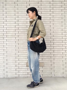 「ミナペルホネン」｜「アイテム（アクセサリー）」を使った、minaさん（レディース・158cm）の秋コーディネート