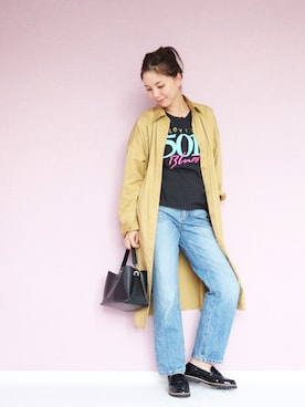 「リーバイス501」｜「アイテム（シャツワンピース）」を使った、osayuさん（レディース・162cm）の秋コーディネート