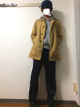 「SHIPS JET BLUE（シップスジェットブルー）のアイテム（ステンカラーコート）」を使った、ひろきさん（メンズ・172cm）の春コーディネート