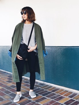 「NIKE(ナイキ)のアイテム(ショルダーバッグ)」を使った、MINAEさん(レディース・160cm)の秋コーディネート