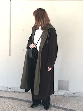 「CLANE（クラネ）のアイテム（モッズコート）」を使った、MINAEさん（レディース・160cm）の冬コーディネート