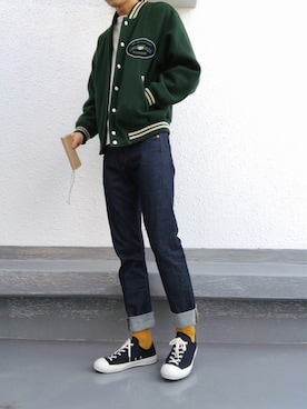 「McGREGOR（マックレガー）のアイテム（ブルゾン）」を使った、助さん（メンズ・187cm）の冬コーディネート