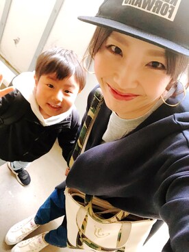 「無印良品（ムジルシリョウヒン）のアイテム（ノーカラージャケット）」を使った、yuzuuu〜♡さん（キッズ・100cm）の春コーディネート