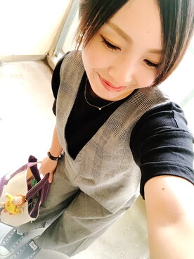 「AMERICAN HOLIC（アメリカンホリック）のアイテム（オールインワン・サロペット）」を使った、yuzuuu〜♡さん（キッズ・100cm）の秋コーディネート