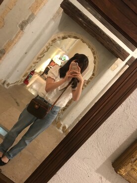 「古着好きな人と繋がりたい」｜「アイテム（バレエシューズ）」を使った、sayaさん（レディース・156cm）の夏コーディネート