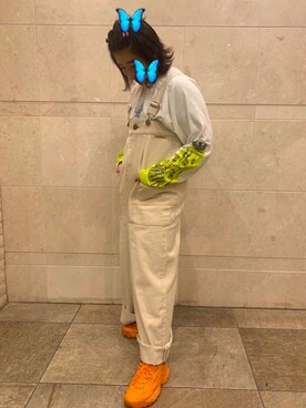 「Rodeo Crowns（ロデオクラウンズ）のアイテム（オールインワン・サロペット）」を使った、🦋㋮🦋さん（レディース・159cm）の春コーディネート