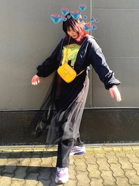 「イエローバッグ」｜「アイテム（ジャケット/アウター）」を使った、🦋㋮🦋さん（レディース・159cm）の春コーディネート