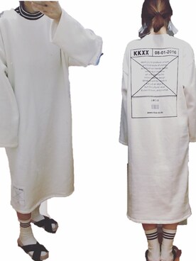 「STYLENANDA（スタイルナンダ）のアイテム（ワンピース、ホワイト系）」を使った、Refresh_Liuさん（レディース・167cm）の春コーディネート