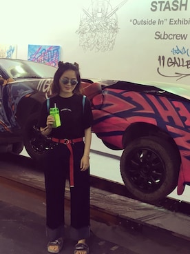 「TOPSHOP（トップショップ）のアイテム（サングラス、ブルー系）」を使った、Refresh_Liuさん（レディース・167cm）の秋コーディネート