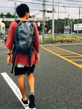 「カラーレンズ」｜「アイテム（アナログ腕時計）」を使った、YUUさん（メンズ・172cm）の夏コーディネート