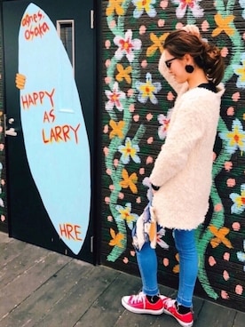 「赤コンバース」｜「アイテム（ノーカラージャケット）」を使った、027_lei_alohaさん（レディース・156cm）の春コーディネート