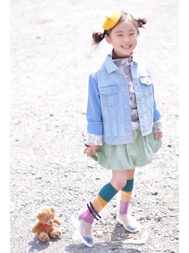 「アイテム（スカート）」を使った、sachinoさん（キッズ・100cm）の春コーディネート