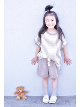 「キッスコーデ」｜「アイテム（その他）」を使った、sachinoさん（キッズ・92cm）の夏コーディネート