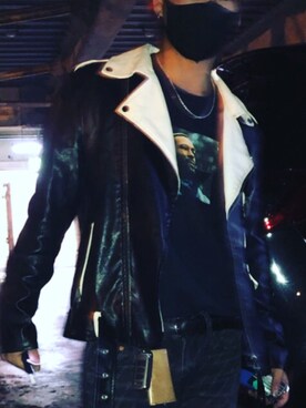 「Yves Saint Laurent（イヴサンローラン）のアイテム（ライダースジャケット）」を使った、KANE.COさん（メンズ・166cm）の秋コーディネート