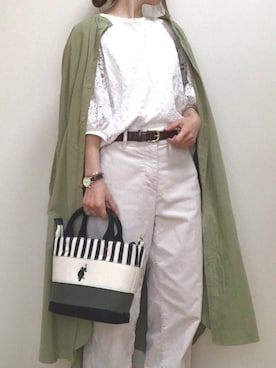 「ピスタチオ」｜「アイテム（シャツワンピース）」を使った、sa.sa🌻さん（レディース・150cm）の春コーディネート