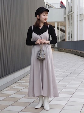 「スクエアトゥ」｜「アイテム（キャスケット）」を使った、Nachikaさん（レディース・158cm）の秋コーディネート