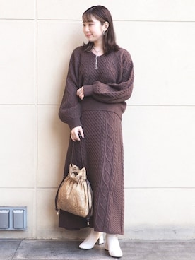 B:MING by BEAMS / ケーブル Vネック セットアップ 20AWを使った 