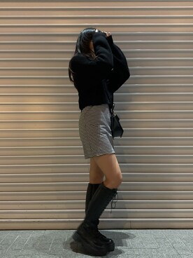 「オルチャンファッション」｜「アイテム（ブーツ）」を使った、harukaさん（レディース・162cm）の冬コーディネート