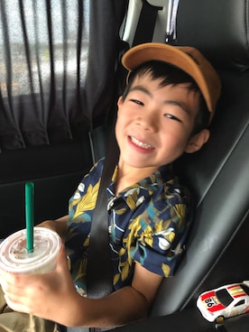 「devirock（デビロック）のオープンカラーシャツ（シャツ/ブラウス）」を使った、®️+Hさん（キッズ・110cm）の夏コーディネート