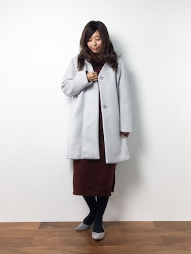 「STYLE DELI（スタイルデリ）のアイテム（その他アウター）」を使った、YUKIさん（レディース・160cm）の冬コーディネート