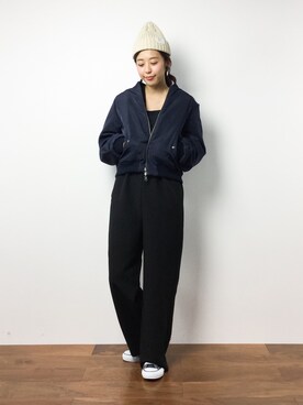 「TIENS ecoute（ティアンエクート）のアイテム（ジャケット/アウター）」を使った、YUKIさん（レディース・160cm）の冬コーディネート