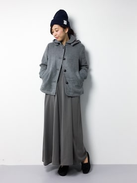 「coen（コーエン）のアイテム（ピーコート）」を使った、YUKIさん（レディース・160cm）の冬コーディネート