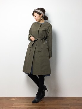 「HELIOPOLE（エリオポール）のアイテム（その他アウター）」を使った、YUKIさん（レディース・158cm）の冬コーディネート