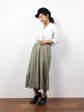 「skirt」｜「アイテム（パンツ）」を使った、YUKIさん（レディース・158cm）の冬コーディネート