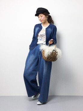 「rps（アールピーエス）のアイテム（ブルゾン）」を使った、YUKIさん（レディース・158cm）の冬コーディネート