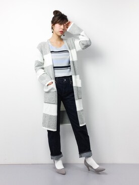 「rienda（リエンダ）のアイテム（その他アウター）」を使った、YUKIさん（レディース・158cm）の冬コーディネート