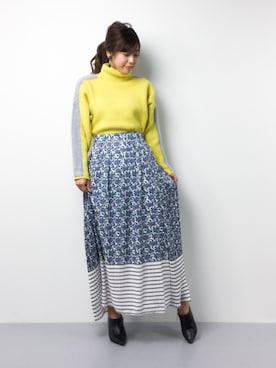 「Ameri（アメリ）のアイテム（ニット/セーター）」を使った、YUKIさん（レディース・158cm）の冬コーディネート