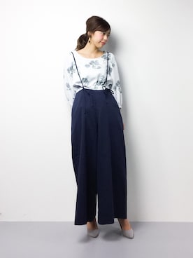 「select MOCA（セレクトモカ）のアイテム（サロペット/オーバーオール）」を使った、YUKIさん（レディース・158cm）の冬コーディネート