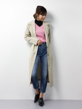 「Honey Salon（ハニーサロン）のアイテム（ジャケット/アウター）」を使った、YUKIさん（レディース・158cm）の冬コーディネート